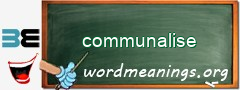 WordMeaning blackboard for communalise